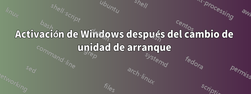 Activación de Windows después del cambio de unidad de arranque