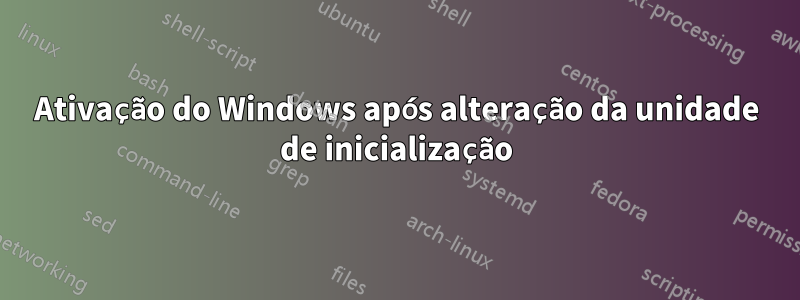 Ativação do Windows após alteração da unidade de inicialização