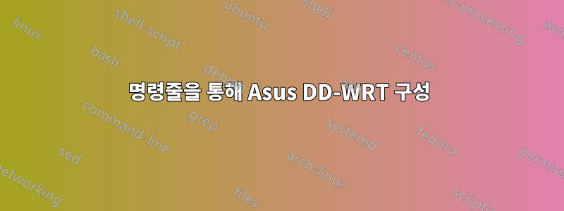 명령줄을 통해 Asus DD-WRT 구성