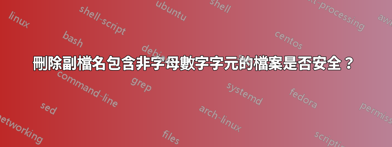 刪除副檔名包含非字母數字字元的檔案是否安全？