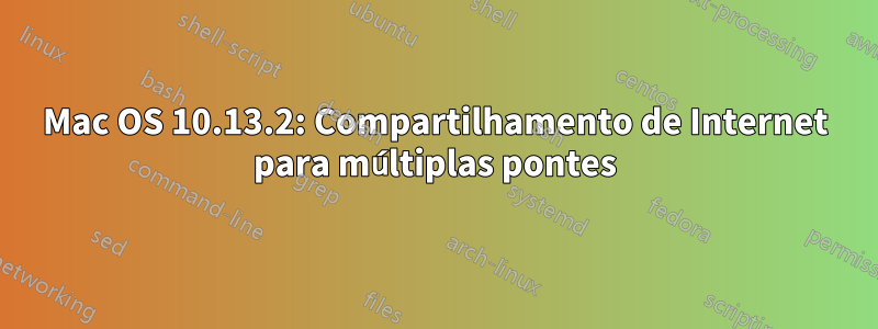 Mac OS 10.13.2: Compartilhamento de Internet para múltiplas pontes