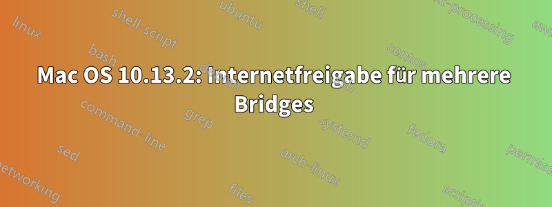 Mac OS 10.13.2: Internetfreigabe für mehrere Bridges