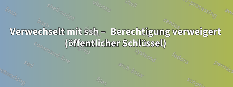 Verwechselt mit ssh – Berechtigung verweigert (öffentlicher Schlüssel)