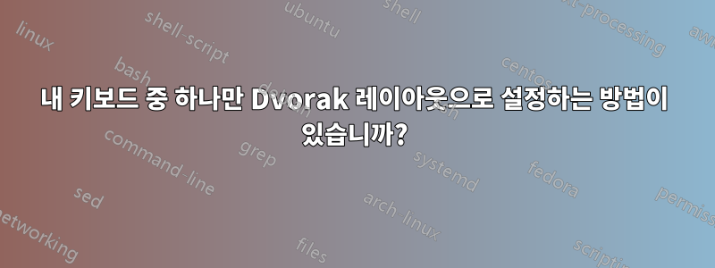 내 키보드 중 하나만 Dvorak 레이아웃으로 설정하는 방법이 있습니까?