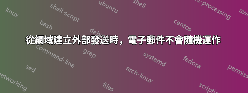 從網域建立外部發送時，電子郵件不會隨機運作