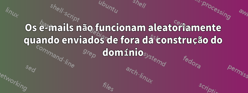 Os e-mails não funcionam aleatoriamente quando enviados de fora da construção do domínio