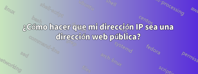 ¿Cómo hacer que mi dirección IP sea una dirección web pública?