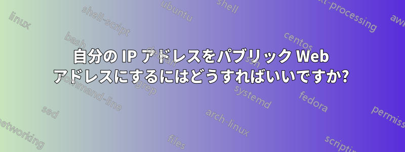 自分の IP アドレスをパブリック Web アドレスにするにはどうすればいいですか?