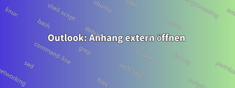 Outlook: Anhang extern öffnen