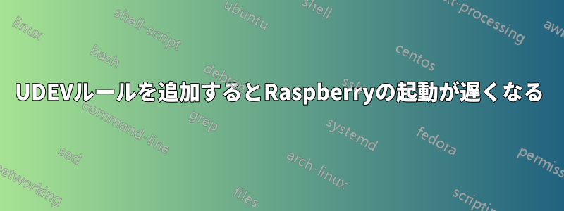 UDEVルールを追加するとRaspberryの起動が遅くなる