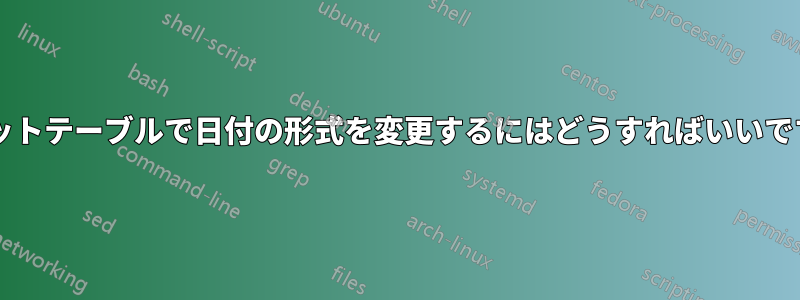 ピボットテーブルで日付の形式を変更するにはどうすればいいですか?