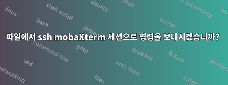 파일에서 ssh mobaXterm 세션으로 명령을 보내시겠습니까?