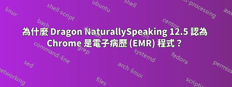 為什麼 Dragon NaturallySpeaking 12.5 認為 Chrome 是電子病歷 (EMR) 程式？