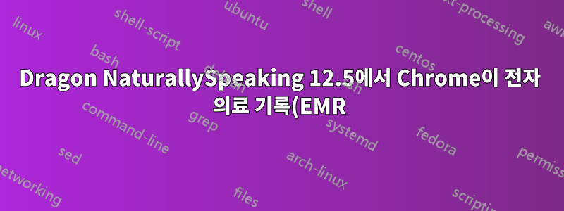 Dragon NaturallySpeaking 12.5에서 Chrome이 전자 의료 기록(EMR) 프로그램이라고 생각하는 이유는 무엇입니까?