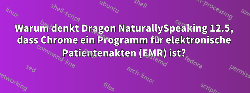 Warum denkt Dragon NaturallySpeaking 12.5, dass Chrome ein Programm für elektronische Patientenakten (EMR) ist?