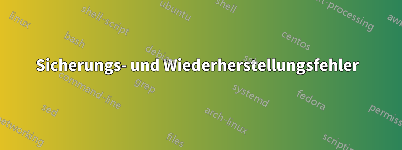 Sicherungs- und Wiederherstellungsfehler 