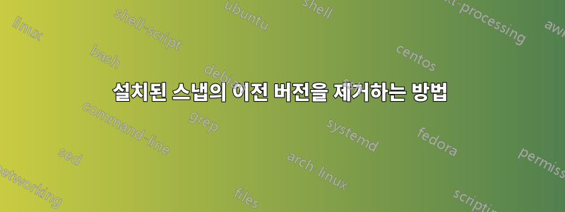 설치된 스냅의 이전 버전을 제거하는 방법