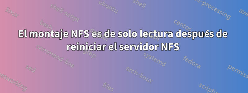 El montaje NFS es de solo lectura después de reiniciar el servidor NFS