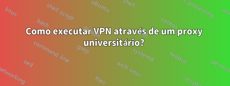 Como executar VPN através de um proxy universitário?