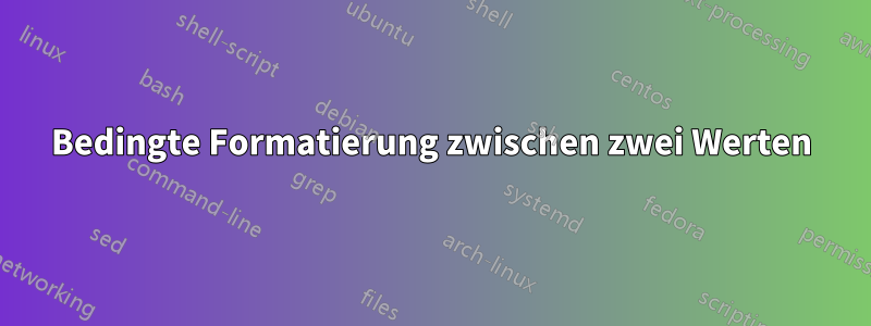 Bedingte Formatierung zwischen zwei Werten