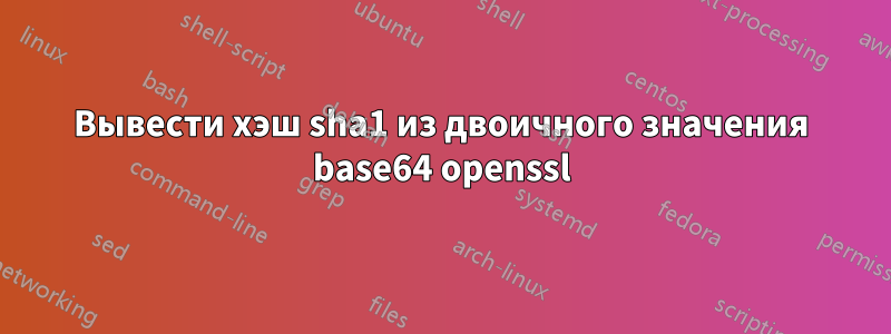 Вывести хэш sha1 из двоичного значения base64 openssl