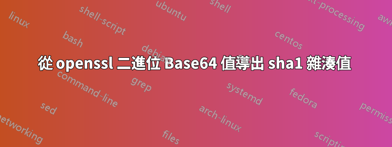 從 openssl 二進位 Base64 值導出 sha1 雜湊值