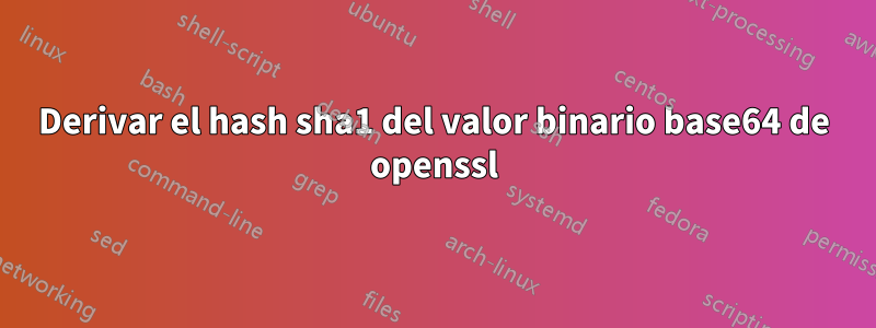 Derivar el hash sha1 del valor binario base64 de openssl