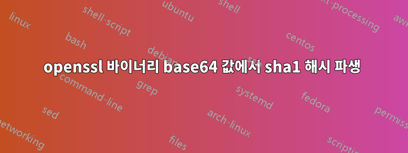 openssl 바이너리 base64 값에서 sha1 해시 파생