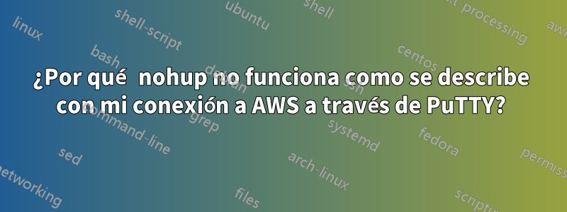 ¿Por qué nohup no funciona como se describe con mi conexión a AWS a través de PuTTY?