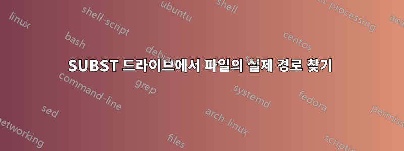 SUBST 드라이브에서 파일의 실제 경로 찾기