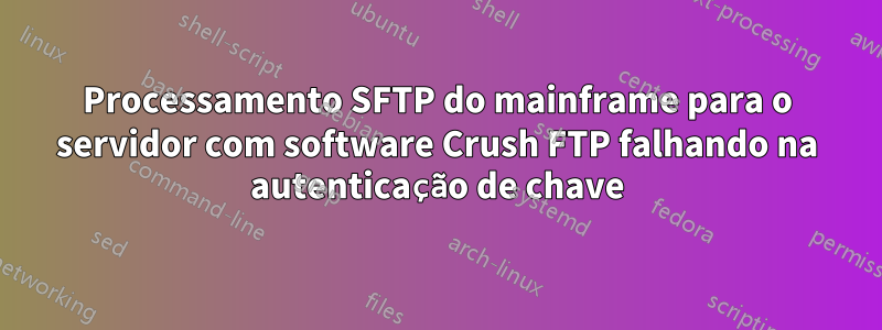 Processamento SFTP do mainframe para o servidor com software Crush FTP falhando na autenticação de chave