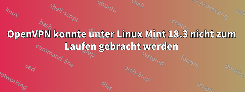 OpenVPN konnte unter Linux Mint 18.3 nicht zum Laufen gebracht werden