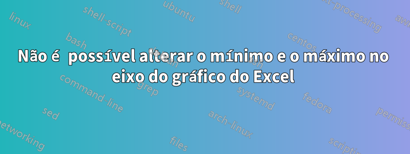 Não é possível alterar o mínimo e o máximo no eixo do gráfico do Excel