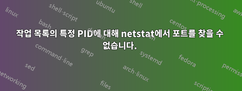 작업 목록의 특정 PID에 대해 netstat에서 포트를 찾을 수 없습니다.