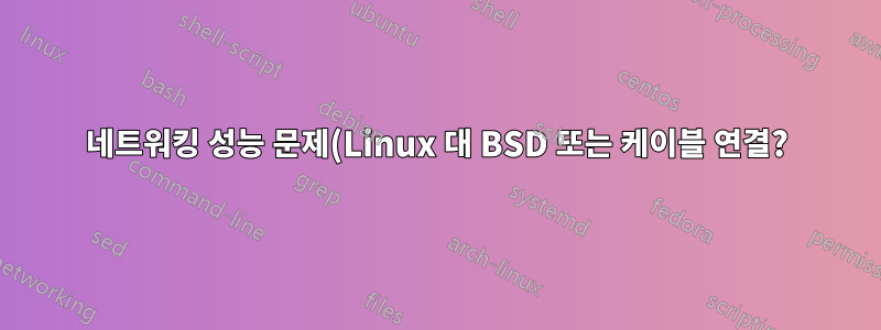 네트워킹 성능 문제(Linux 대 BSD 또는 케이블 연결?)