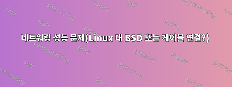 네트워킹 성능 문제(Linux 대 BSD 또는 케이블 연결?)