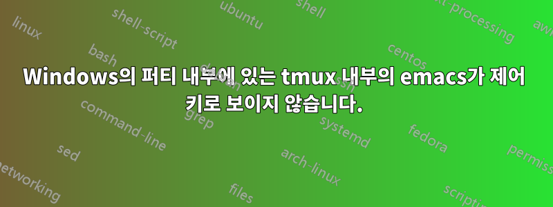 Windows의 퍼티 내부에 있는 tmux 내부의 emacs가 제어 키로 보이지 않습니다.