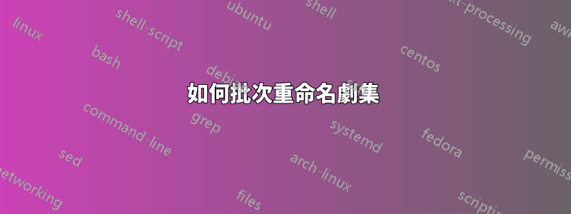 如何批次重命名劇集