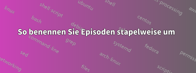 So benennen Sie Episoden stapelweise um 