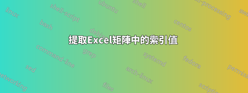 提取Excel矩陣中的索引值