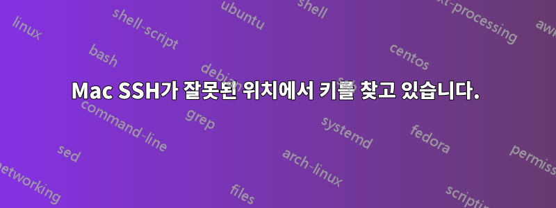 Mac SSH가 잘못된 위치에서 키를 찾고 있습니다.