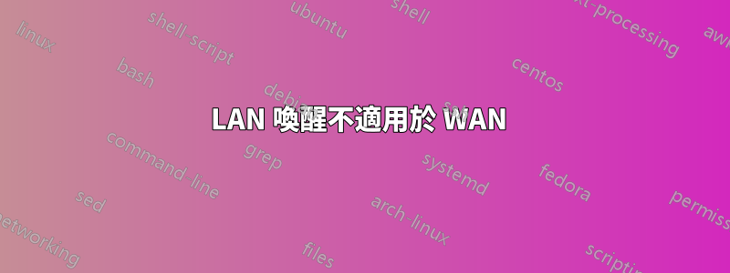 LAN 喚醒不適用於 WAN 