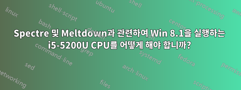 Spectre 및 Meltdown과 관련하여 Win 8.1을 실행하는 i5-5200U CPU를 어떻게 해야 합니까?