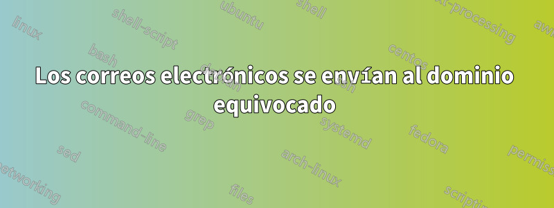 Los correos electrónicos se envían al dominio equivocado