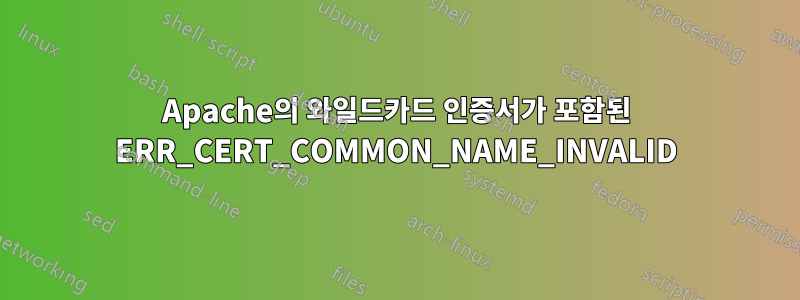 Apache의 와일드카드 인증서가 포함된 ERR_CERT_COMMON_NAME_INVALID