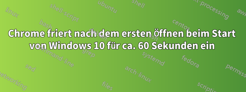 Chrome friert nach dem ersten Öffnen beim Start von Windows 10 für ca. 60 Sekunden ein