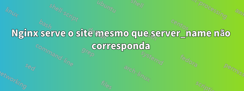 Nginx serve o site mesmo que server_name não corresponda