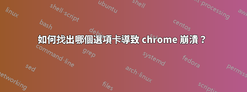 如何找出哪個選項卡導致 chrome 崩潰？