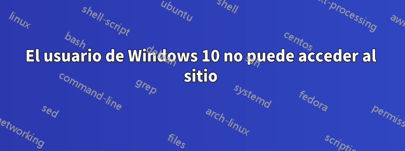 El usuario de Windows 10 no puede acceder al sitio