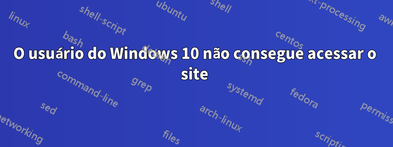 O usuário do Windows 10 não consegue acessar o site